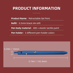 Gel Pens, 5 Pcs 0.5mm Black Ink Pens Fine Point Smooth Writing Pens, High-End Series Pens for Journaling Note Taking, Cute Office School Supplies Gifts for Women Men (Morandi)