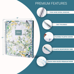 Aesthetic Planner Academic Year July 2024 June 2025 8.5x11 inch Floral Planner