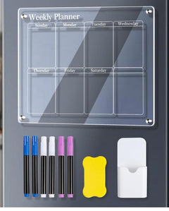 Magnetic Transparent Dry Erase Weekly Meal Planner