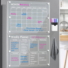 Magnetic Transparent Dry Erase Weekly Meal Planner