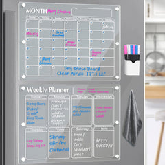 Magnetic Transparent Dry Erase Weekly Meal Planner